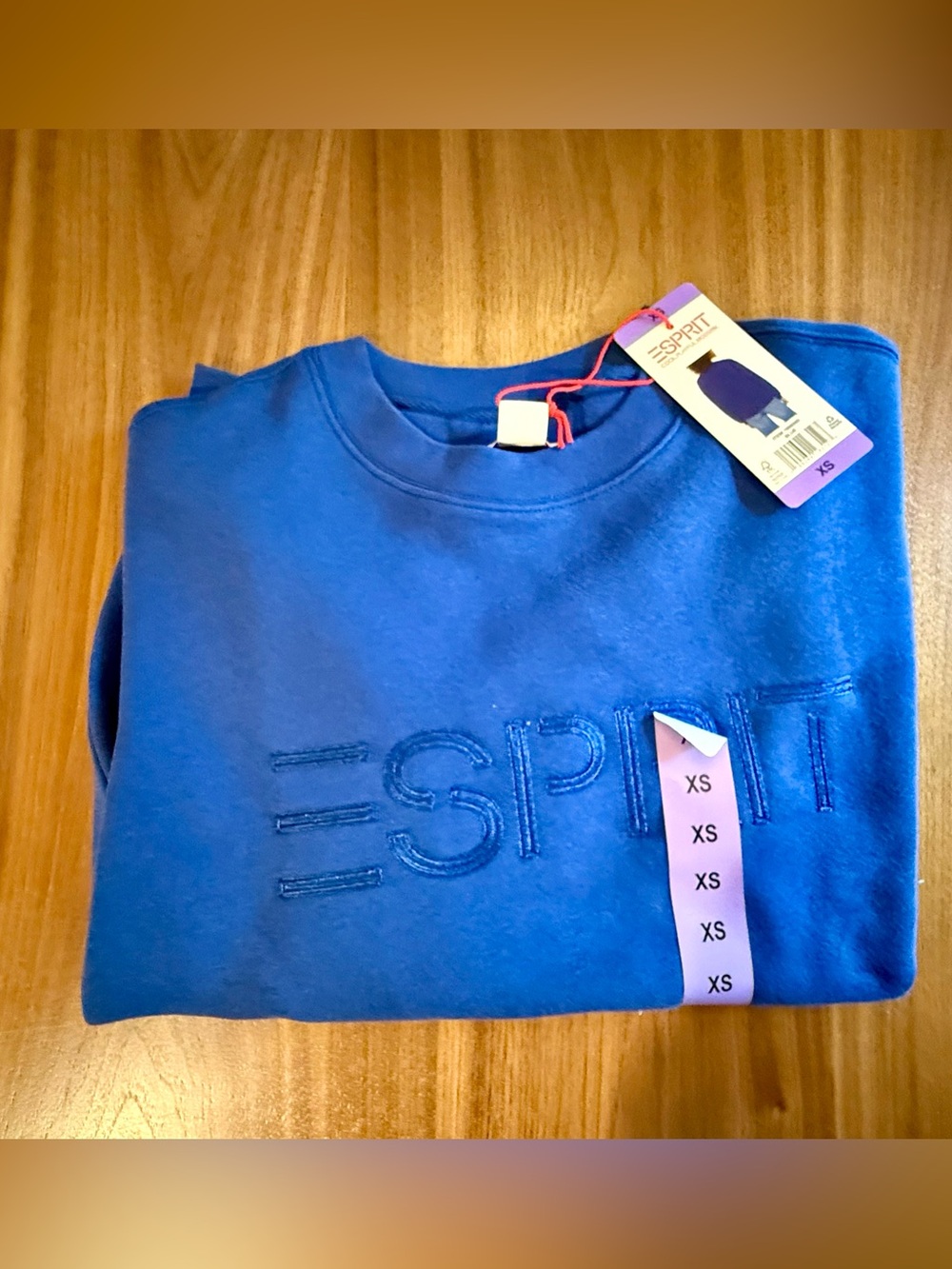 Esprit Blue Embroidered Logo Crewneck Sweatshirt